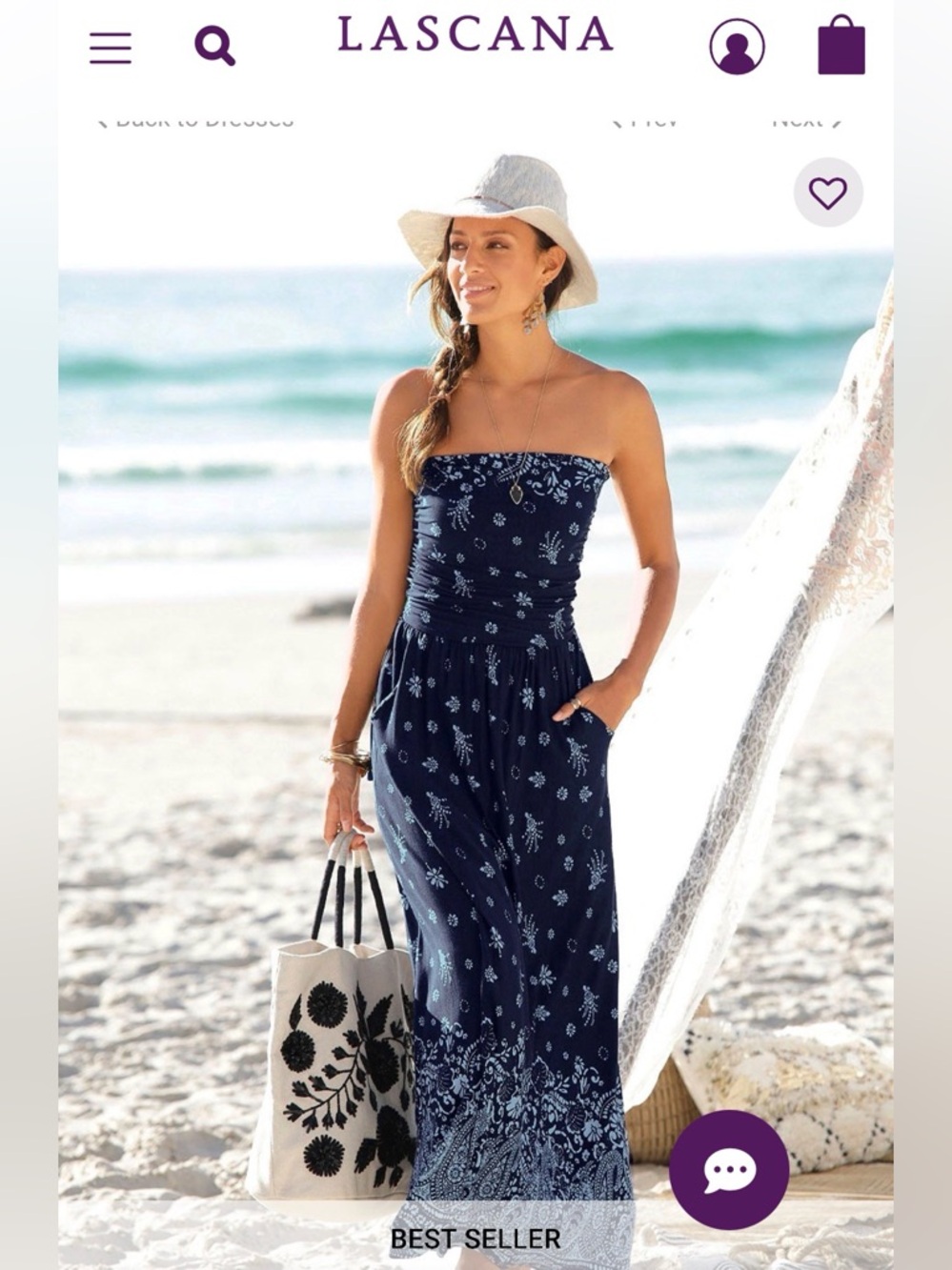 Navy Strapless Printed Maxi Dress